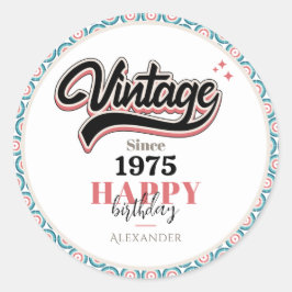 Pegatina Redonda Vintage desde 1975