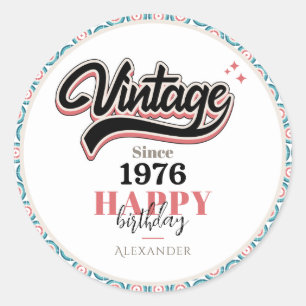 Pegatina Redonda Vintage desde 1976