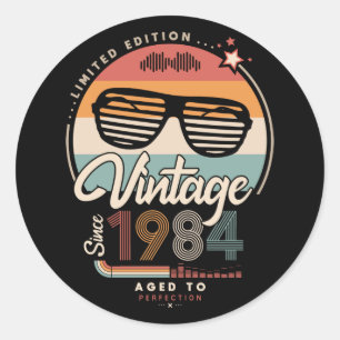 Pegatina Redonda Vintage desde 1984