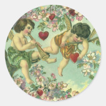 Vintage Día de San Valentín Victoriano Cupids Hear