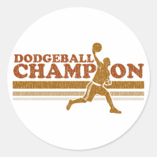 Pegatina Redonda Vintage Dodgeball Champion