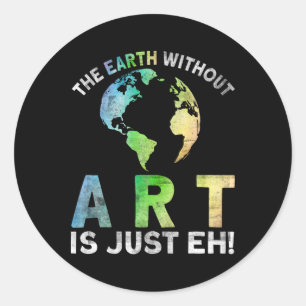 Pegatina Redonda Vintage Earth Without Art Es Sólo Arte Planeta Ea