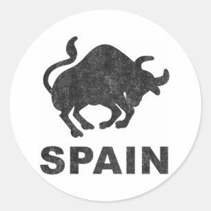 Pegatina Redonda Vintage España