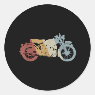 Pegatina Redonda Vintage estilo retro de motocicleta