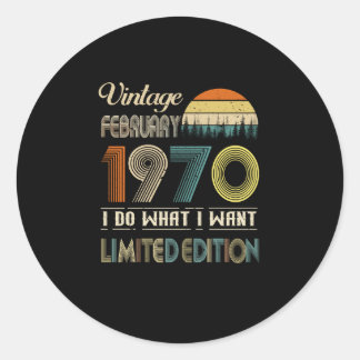 Pegatina Redonda Vintage Febrero 1970 Hago Lo Que Quiero Limitado
