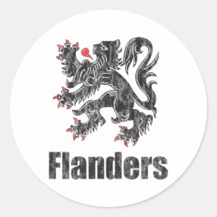 Pegatina Redonda Vintage Flanders
