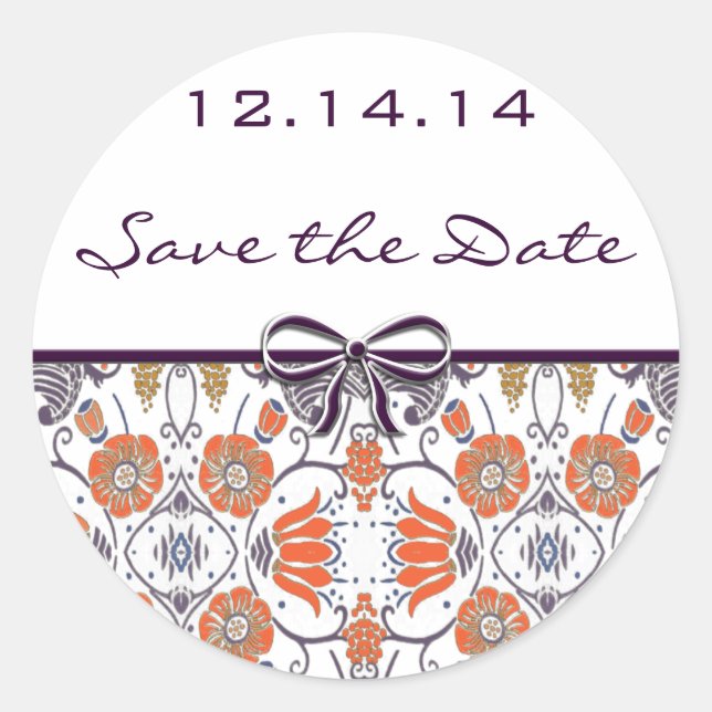 Pegatina Redonda Vintage Floral (Anverso)