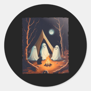 Pegatina Redonda Vintage Ghost Camper Camping Lover Salón Gótico