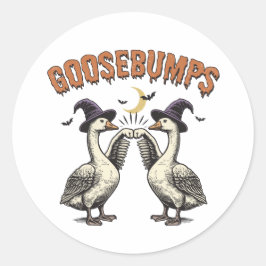 Pegatina Redonda Vintage Halloween Goosebump Geese