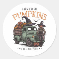 Vintage Halloween Scarecrow Farm Frescas Calabazas