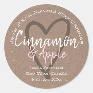 Pegatina Redonda Vintage Hand Pouring Candle Kraft Paper Purple