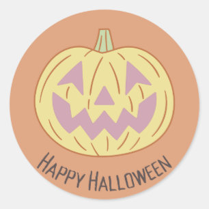 Pegatina Redonda Vintage Happy Halloween 3'