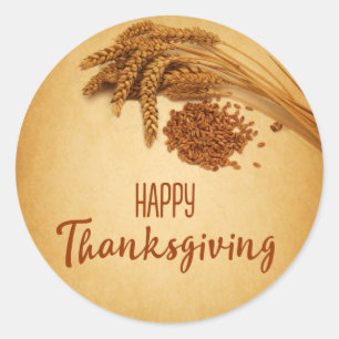 Pegatina Redonda Vintage Happy Thankcome Trin