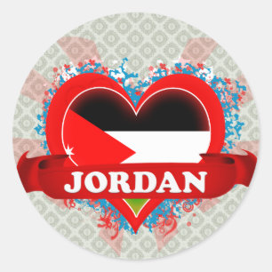 Pegatina Redonda Vintage I Love Jordan