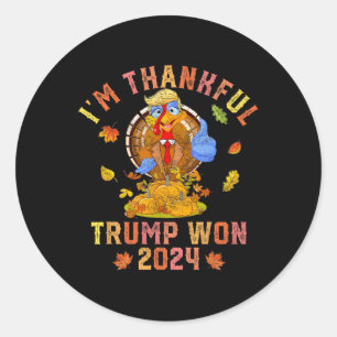 Pegatina Redonda Vintage Im Thankful Trump Ganó Ce De Retorno De Ca