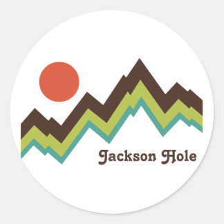 Pegatina Redonda Vintage Jackson Hole