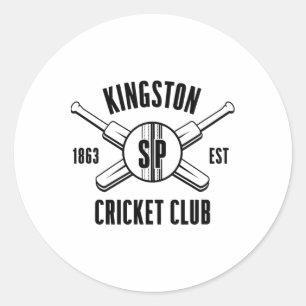 Pegatina Redonda Vintage Kingston Jamaica Cricket Club Est 1863 
