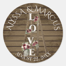 Vintage Ladder y Rosas de Borgoña Boda Rústico