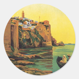Pegatina Redonda Vintage Le Maroc Marruecos