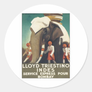 Pegatina Redonda Vintage Lloyd Triestino India