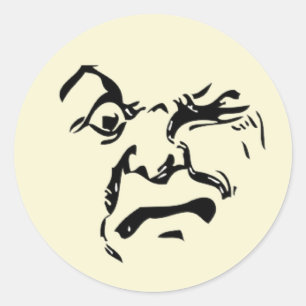 Pegatina Redonda Vintage Moon