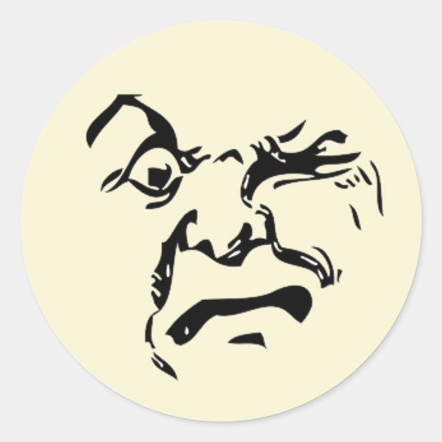 Pegatina Redonda Vintage Moon (Anverso)