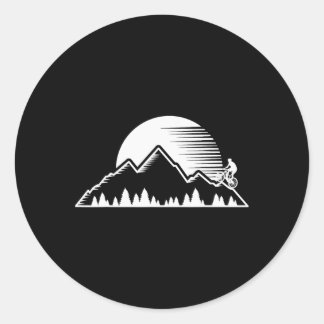 Pegatina Redonda Vintage Mountain Bike Shirt Mtb Biking Riding Trai