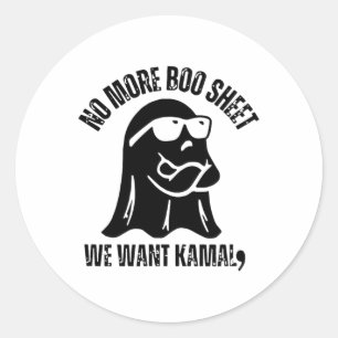 Pegatina Redonda Vintage No More Boo Sheet Queremos Kamala Hallowee