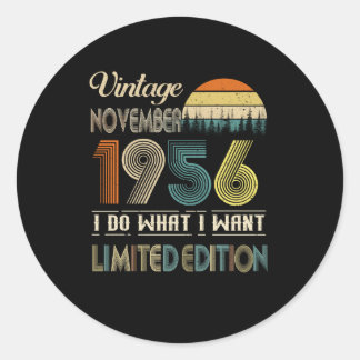 Pegatina Redonda Vintage Noviembre 1956 What I Want Limited Edition