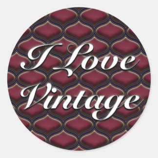 Pegatina Redonda Vintage Ogee Red Berries