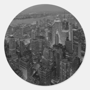 Pegatina Redonda Vintage Old Style New York