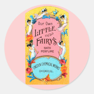 Pegatina Redonda Vintage Our Own Little Fairy's Bath Perfume