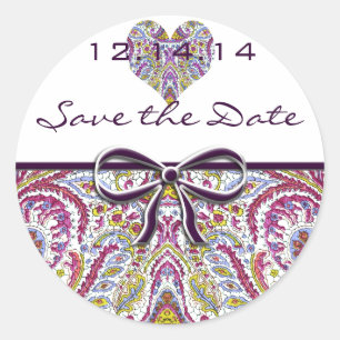 Pegatina Redonda Vintage Paisley