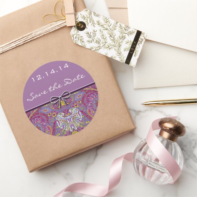 Pegatina Redonda Vintage Paisley (Regalar)