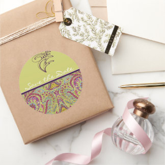 Pegatina Redonda Vintage Paisley