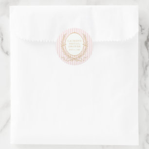 Pegatina Redonda Vintage Paris Glam Bridal Shower de Raya Rosa
