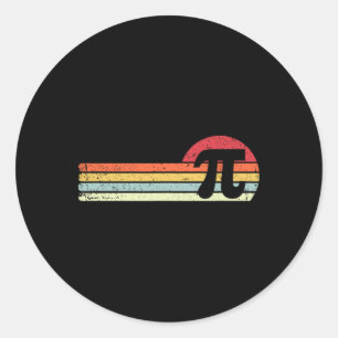 Pegatina Redonda Vintage Pi Day 3.14 Profesores divertidos matemáti