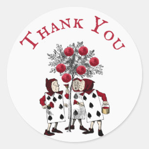 Pegatina Redonda Vintage Red Painting the Rosas Gracias