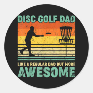 Pegatina Redonda Vintage Retro Disc Golf Dad Like A Regular Dad