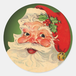 Pegatina Redonda Vintage Santa Claus