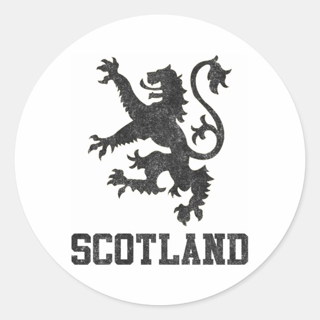 Pegatina Redonda Vintage Scotland (Anverso)