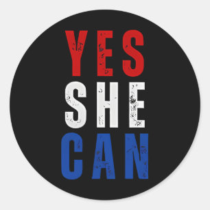 Pegatina Redonda Vintage Sí Puede Kamala Harris 2024 Elecciones