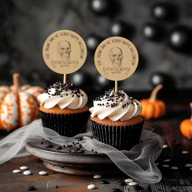 Pegatina Redonda Vintage Skull Halloween Party Favorito (Subido por el creador)