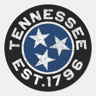 Pegatina Redonda Vintage Tennessee