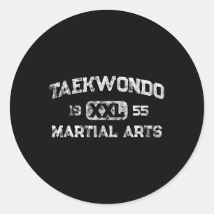 Pegatina Redonda Vintage Tkd Taekwondo Estudiante Martial Karate Ma