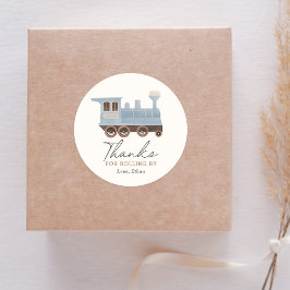 Pegatina Redonda Vintage Train Birday Party