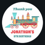 Pegatina Redonda Vintage Train Kids Birthday Party Favor<br><div class="desc">Favoritos de fiesta para niños,  niños o chicas que entrenan y ferrovian. Perfecto para la fiesta de cumpleaños de los niños,  los favores de fiesta y la etiqueta de agradecimiento. También puede personalizar el texto para la ducha de bebé u otra ocasión y fiesta.</div>