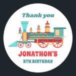 Pegatina Redonda Vintage Train Kids Birthday Party Favor<br><div class="desc">Favoritos de fiesta para niños,  niños o chicas que entrenan y ferrovian. Perfecto para la fiesta de cumpleaños de los niños,  los favores de fiesta y la etiqueta de agradecimiento. También puede personalizar el texto para la ducha de bebé u otra ocasión y fiesta.</div>