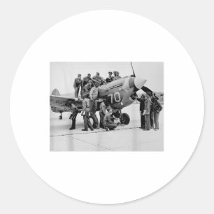 Pegatina Redonda Vintage Tuskegee Pilots Black History World Wa