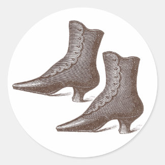 Pegatina Redonda Vintage victoriano para montar boots de ánkle - ¡M